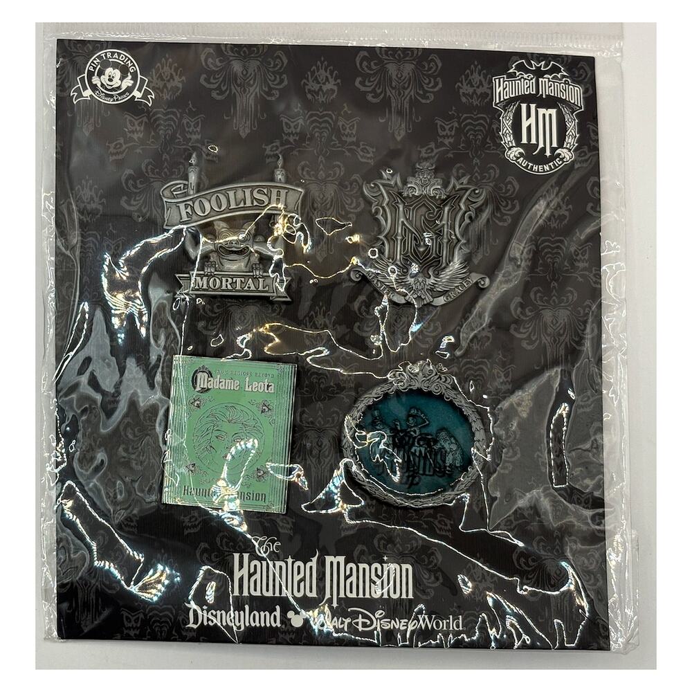 Disney Haunted Mansion 2014 4 Pin Booster Set Madame Leota Hitchhiking Ghosts